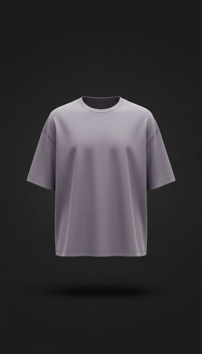 Camiseta boxy Lavanda Gris